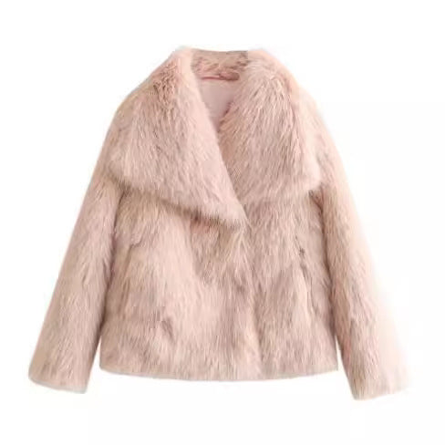Casual Long Sleeve Velvet Winter Coat