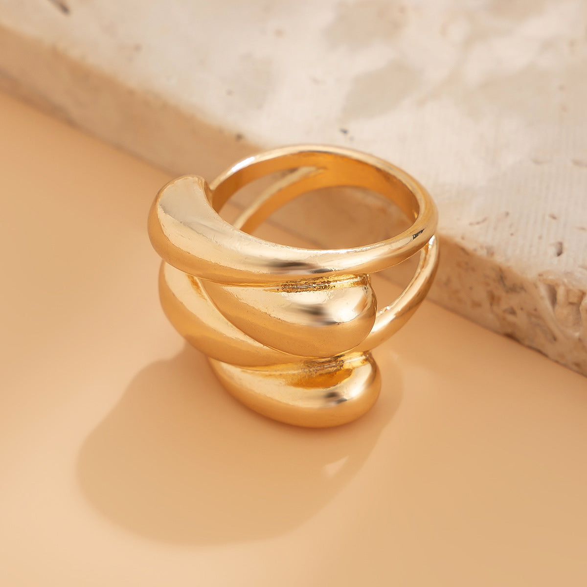 Exaggerated Glossy Square Notched Irregular Bracelet