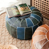 Hand-stitched Imitation Leather Texture Moroccan Leather Pouf