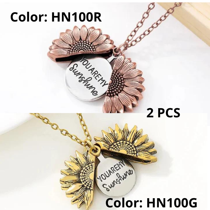 Shimmering Sunflower Pendant Necklace