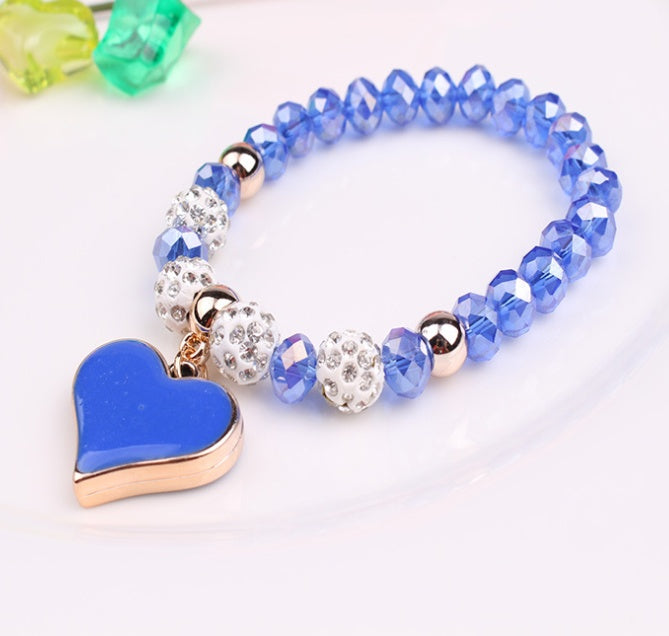 (BUY 2 GET 1 FREE) Elastic Crystal  Bracelet & Bangle Heart Bracelets