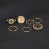 Seven-piece metal ring combination
