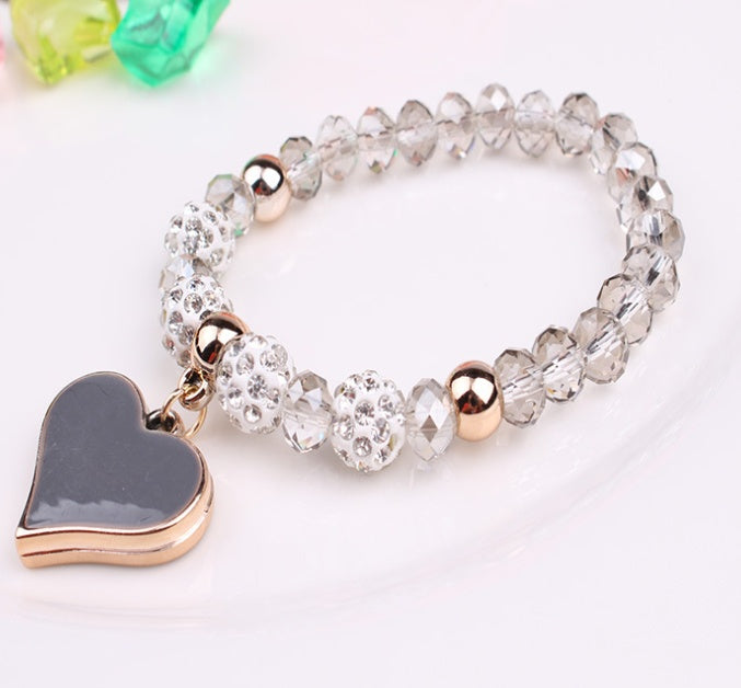 (BUY 2 GET 1 FREE) Elastic Crystal  Bracelet & Bangle Heart Bracelets