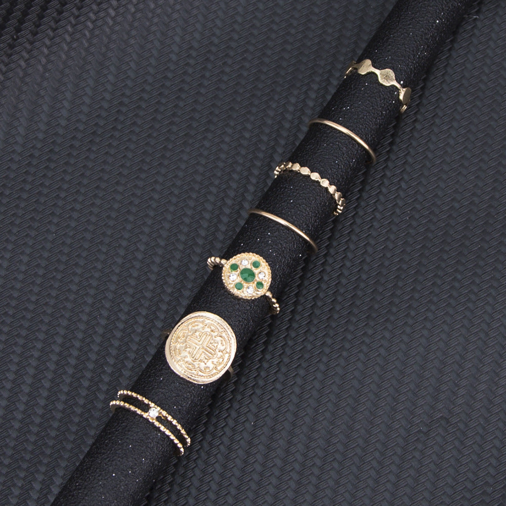 Seven-piece metal ring combination
