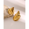 18K Gold Stainless Steel Three-dimensional Glossy Conch Earrings