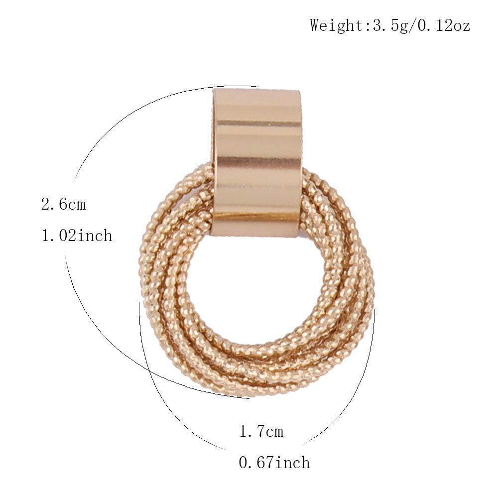 Cold wind geometric female ring winding ear clip