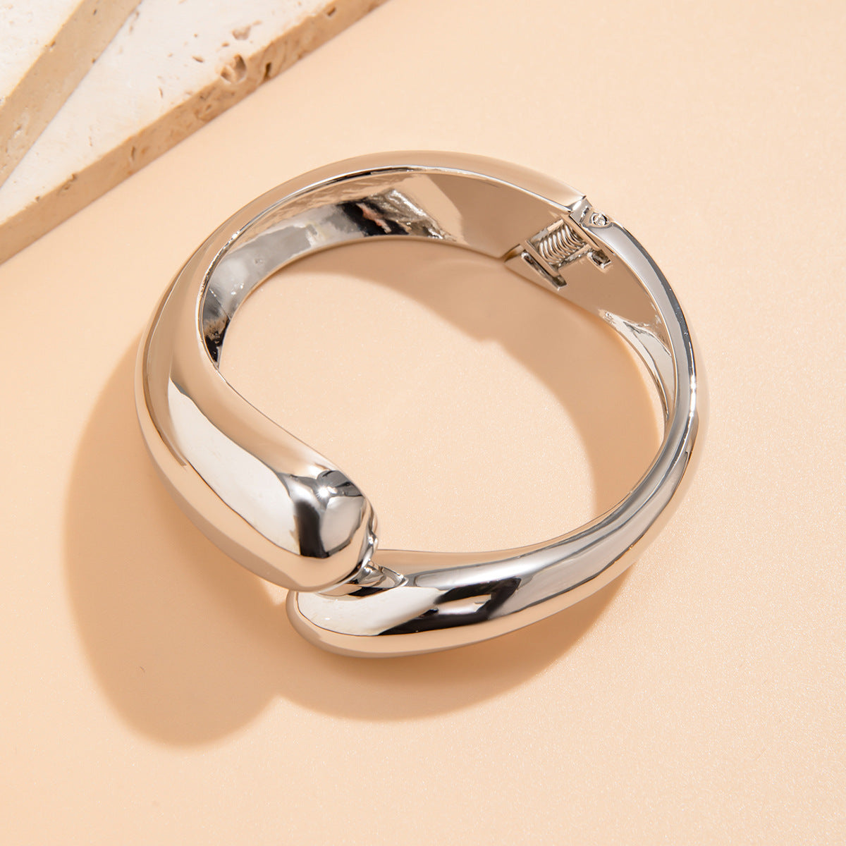 Exaggerated Glossy Square Notched Irregular Bracelet