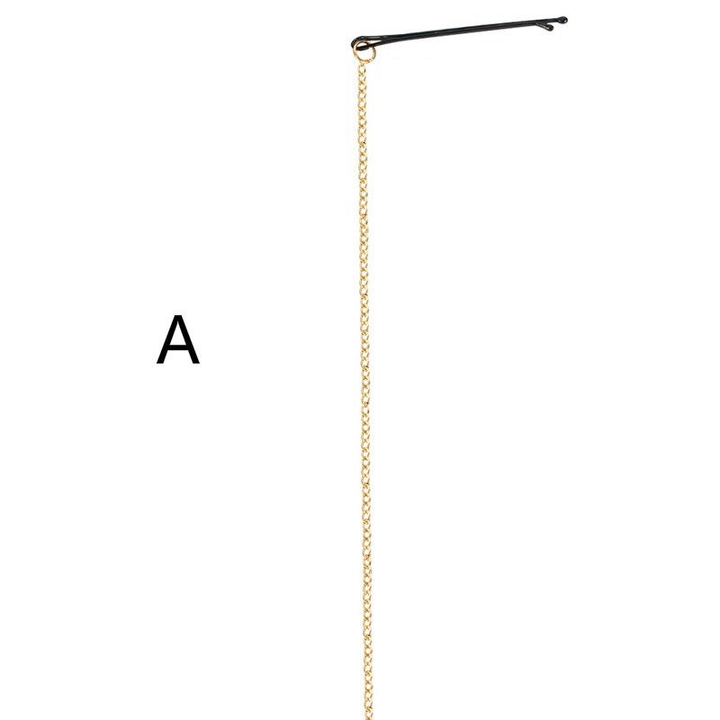 Fashion Simple Hair Chain Jewelry Clips Gold Color Hair Accessories For Women Wedding Bridal