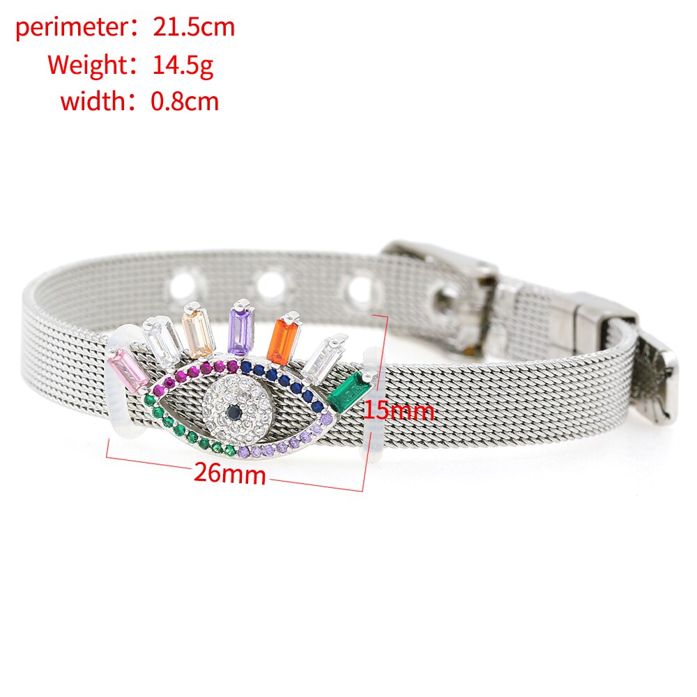 Zirconia Crystals Bangles: Stainless Steel Lover Buckles for Women