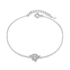 ucky Eye Love Heart Charm Bracelet: Sterling Silver with Blue Clover