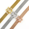 Zirconia Crystals Bangles: Stainless Steel Lover Buckles for Women