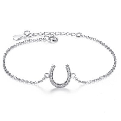 ucky Eye Love Heart Charm Bracelet: Sterling Silver with Blue Clover
