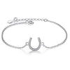 ucky Eye Love Heart Charm Bracelet: Sterling Silver with Blue Clover