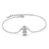 ucky Eye Love Heart Charm Bracelet: Sterling Silver with Blue Clover
