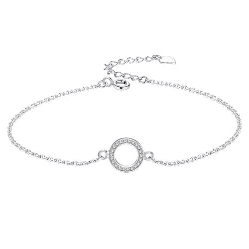 ucky Eye Love Heart Charm Bracelet: Sterling Silver with Blue Clover