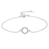 ucky Eye Love Heart Charm Bracelet: Sterling Silver with Blue Clover