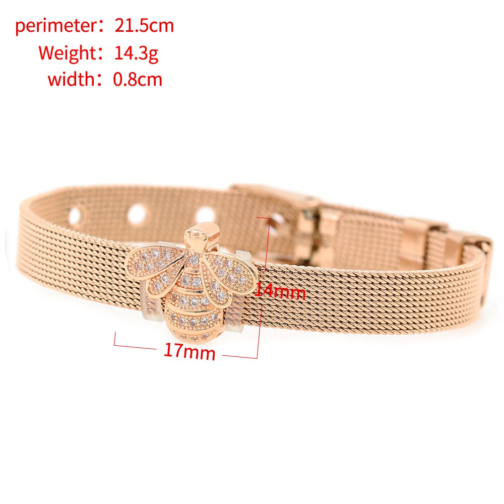 Zirconia Crystals Bangles: Stainless Steel Lover Buckles for Women