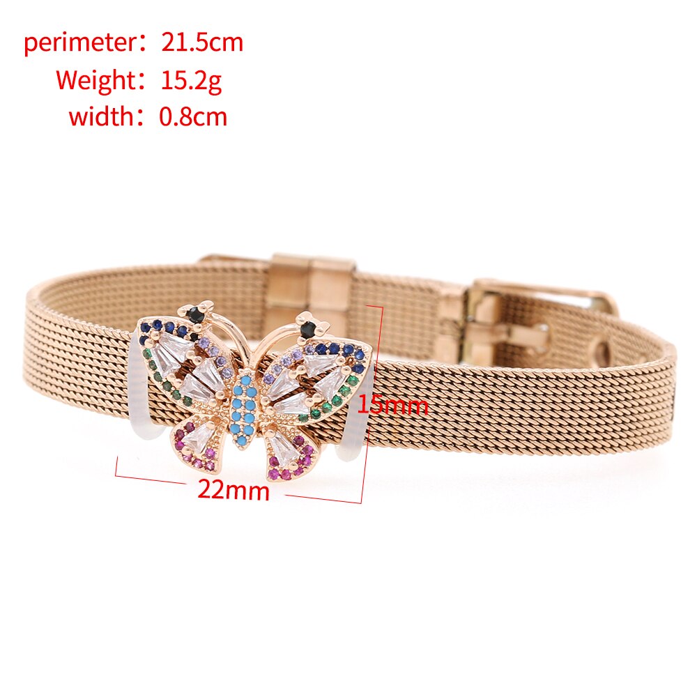 Zirconia Crystals Bangles: Stainless Steel Lover Buckles for Women