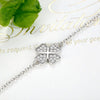 ucky Eye Love Heart Charm Bracelet: Sterling Silver with Blue Clover