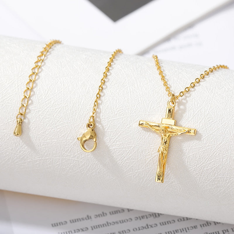 Divine Symbolism: Stainless Steel Christian Cross Necklace For Women Men