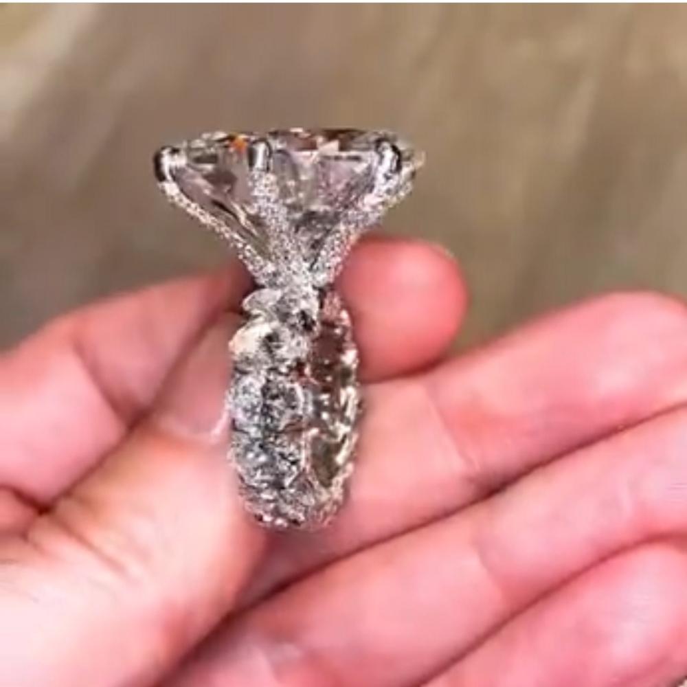 Vintage Oval cut 8ct Lab Diamond Ring 925 sterling silver Jewelry Engagement Wedding band Rings for Women men Party Bijou Gift