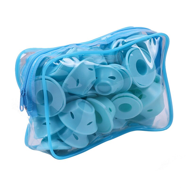 Hot 20PCS Pink Blue Silicone Hair Curler Soft Rubber Hair Care Rollers No Heat Hair Styling Tool Dropshipping 3#