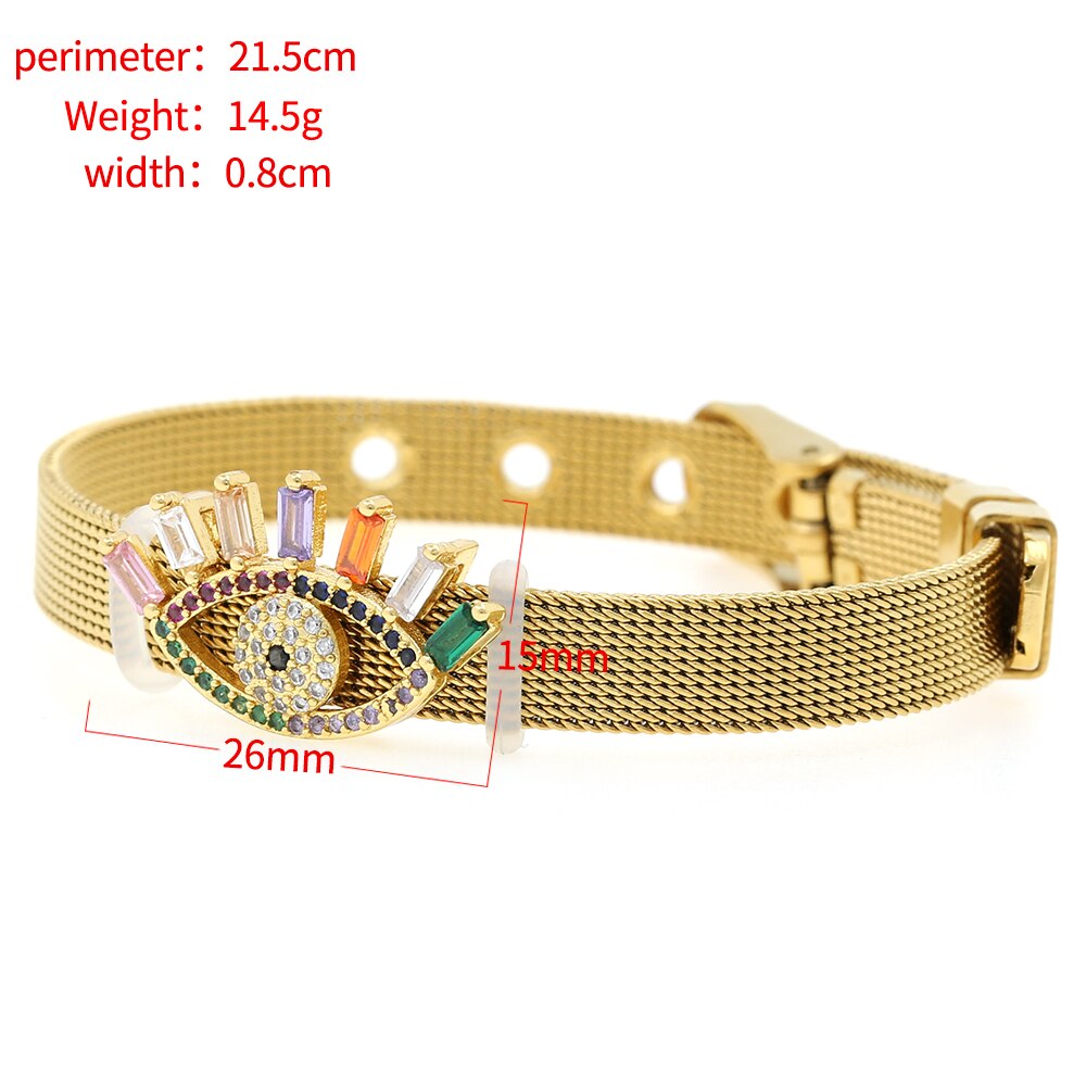 Zirconia Crystals Bangles: Stainless Steel Lover Buckles for Women