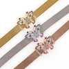 Zirconia Crystals Bangles: Stainless Steel Lover Buckles for Women