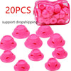 Hot 20PCS Pink Blue Silicone Hair Curler Soft Rubber Hair Care Rollers No Heat Hair Styling Tool Dropshipping 3#