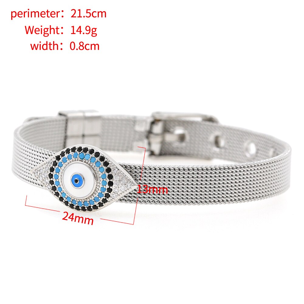 Zirconia Crystals Bangles: Stainless Steel Lover Buckles for Women