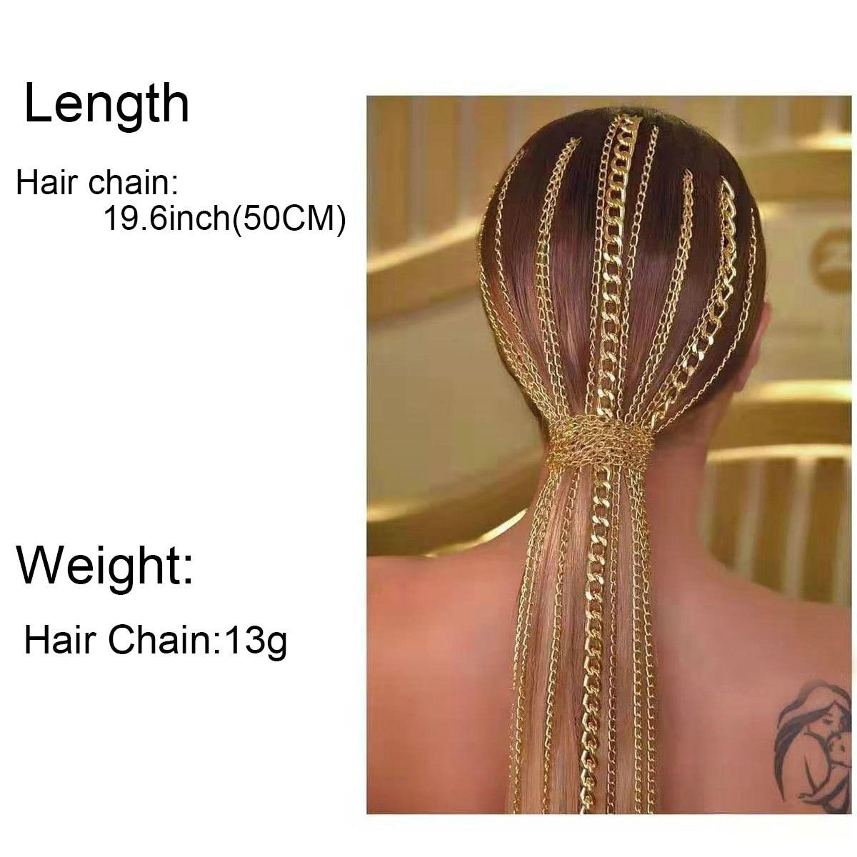 Fashion Simple Hair Chain Jewelry Clips Gold Color Hair Accessories For Women Wedding Bridal