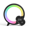 Smart Q-shaped colorful atmosphere light Bluetooth audio digital display alarm clock