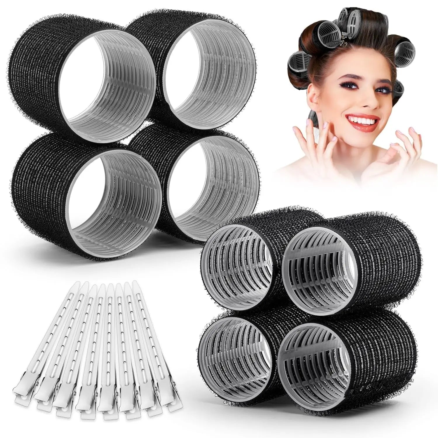 13pcs Curlers Heatless Curls Hair Bangs