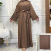Luxurious Women's Open Abaya Set: Embrace the Elegance of Dubai, Turkey, and African-inspired Fashion