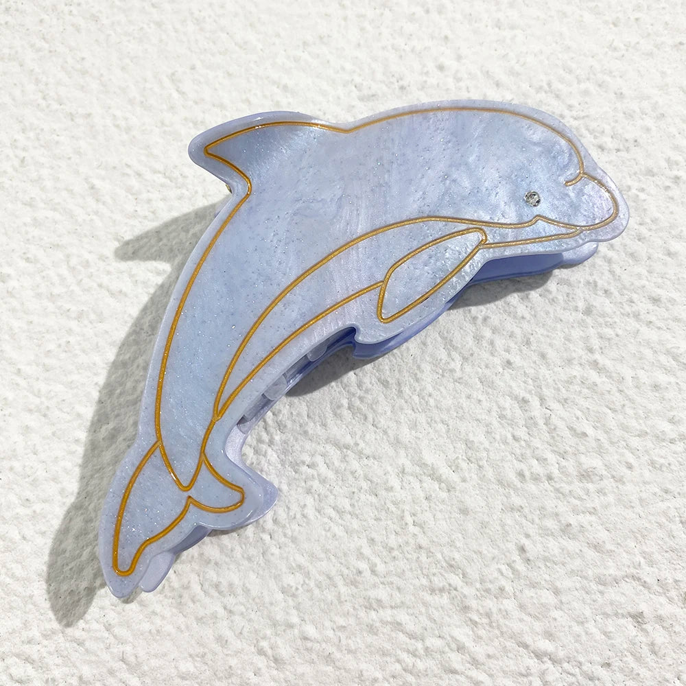Creative Funny Acetate Tortoise Sturgeon Fish Shark Hairpin Oversize Marine Animal Barrettes Thick Hair Clip Claw Accessories