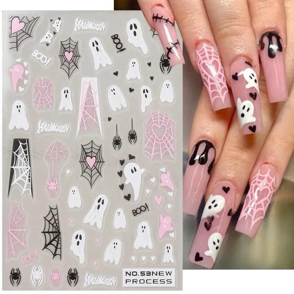Seasonal 3D Nail Stickers for Halloween