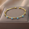 Luxury Evil Eye Bracelet: Stainless Steel Turkish Bangle for Women. 2023 Wedding Jewelry.
