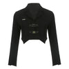 Cropped Black Blazer Women Long Sleeve Suit Jacket Buckle Belt Fashion Woman Blazer 2023 Casual Streetwear Short Jacket