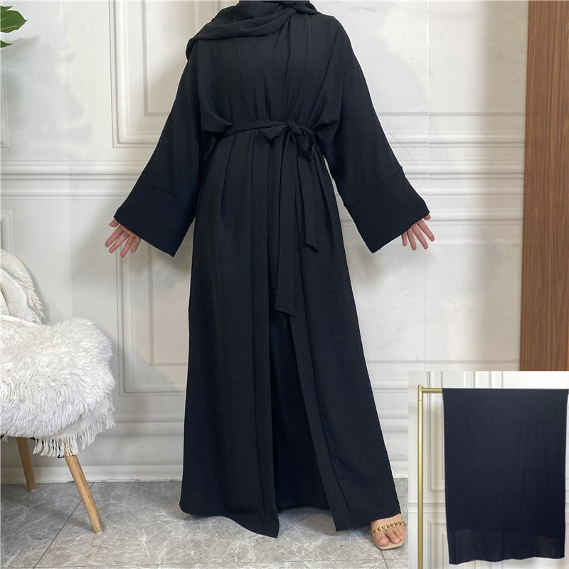 Luxurious Women's Open Abaya Set: Embrace the Elegance of Dubai, Turkey, and African-inspired Fashion