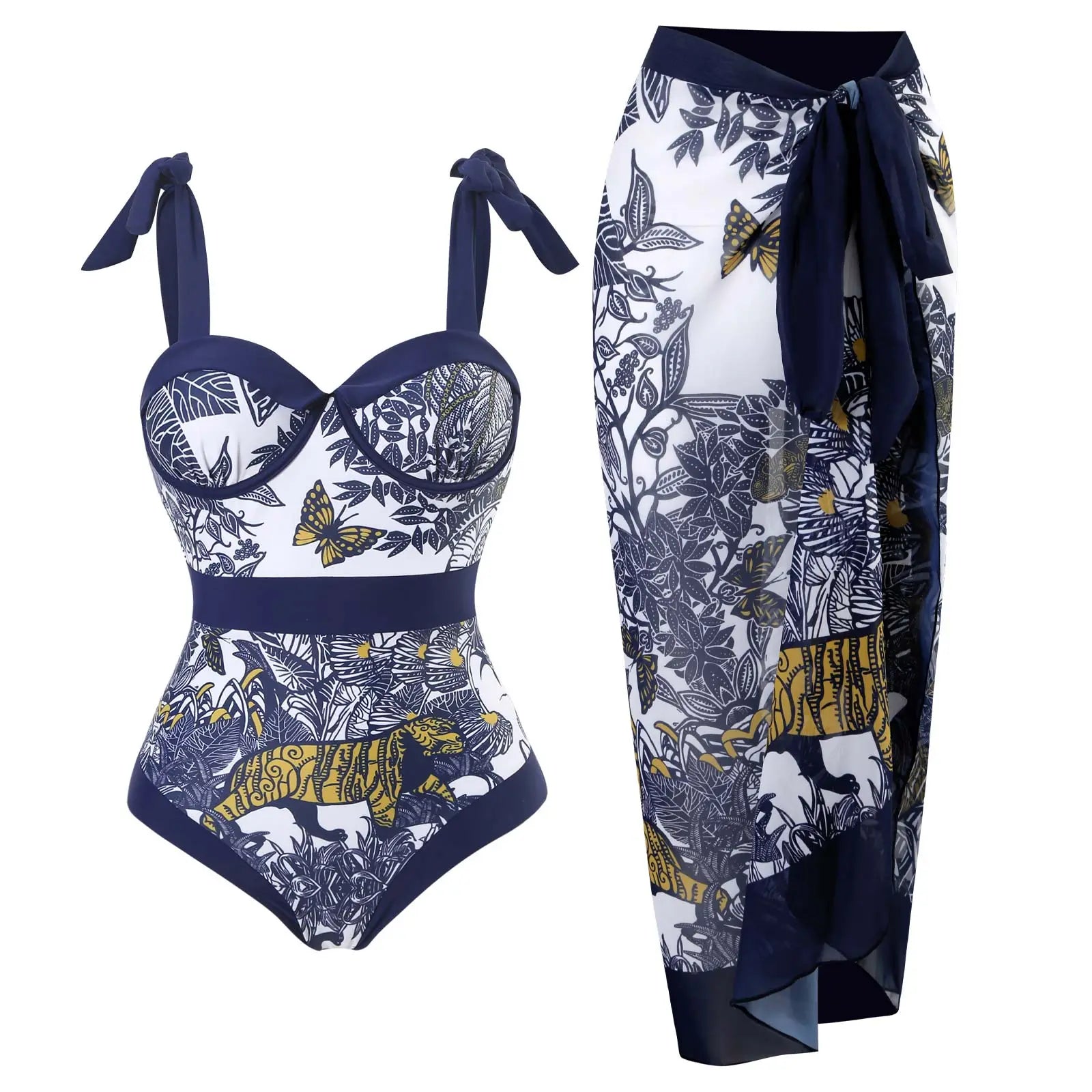 Elegant Floral One-Shoulder Lingerie Set - Unparalleled Elegance