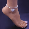 Load image into Gallery viewer, Luxury Zircon Heart Anklet: Trendy Foot Jewelry for Women. Perfect for Beach Parties and Gifts