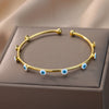 Luxury Evil Eye Bracelet: Stainless Steel Turkish Bangle for Women. 2023 Wedding Jewelry.