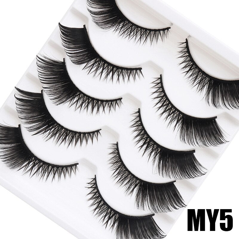 4 Pairs Eyelashes Extension Natural False Eyelashes Cross Long
