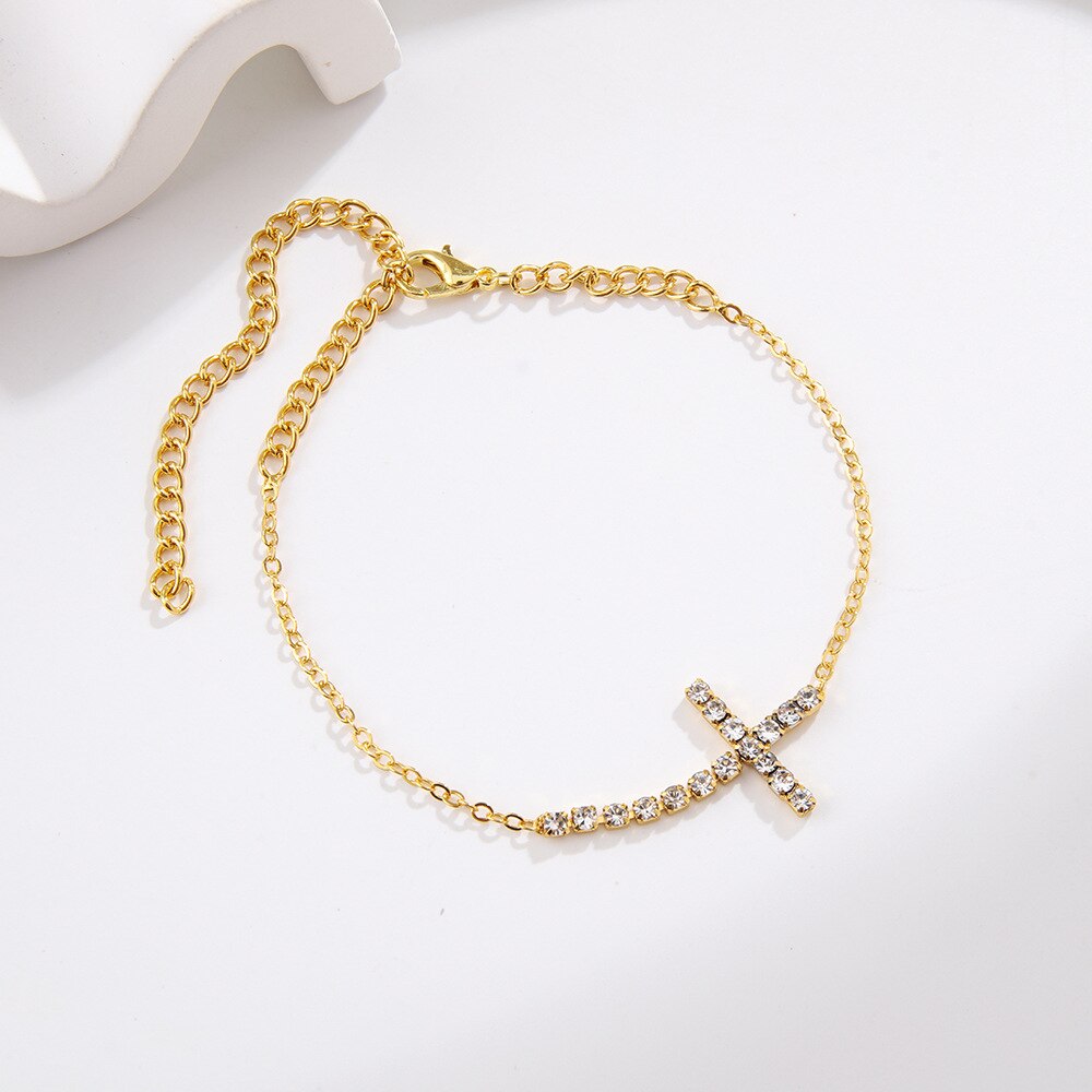 Rhinestone Anklet: Fashionable Foot Chain for Women, Ideal for Beach Parties and Couple Gifts