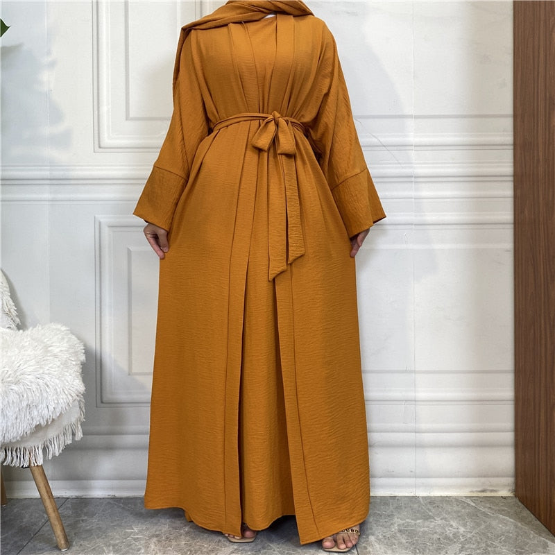 Luxurious Women's Open Abaya Set: Embrace the Elegance of Dubai, Turkey, and African-inspired Fashion