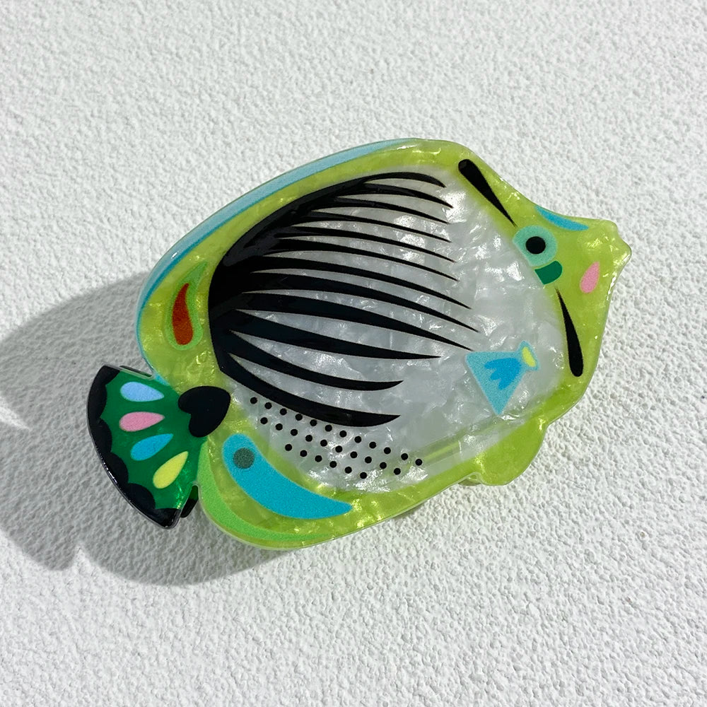 Creative Funny Acetate Tortoise Sturgeon Fish Shark Hairpin Oversize Marine Animal Barrettes Thick Hair Clip Claw Accessories