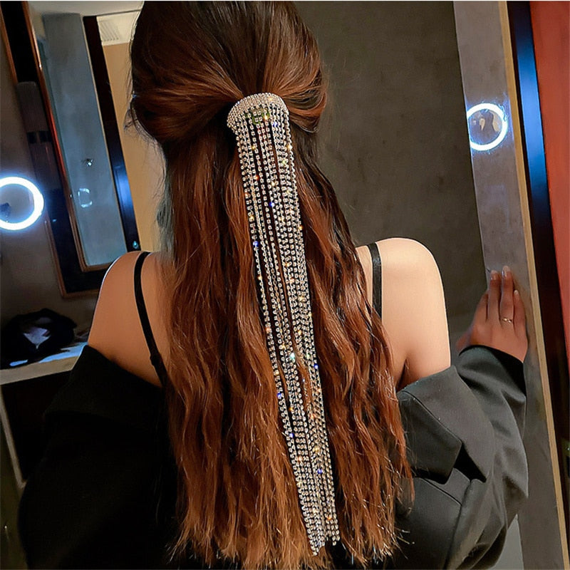 Rhinestone Hairpins: Sparkling Tassel Hair Accessories for Women