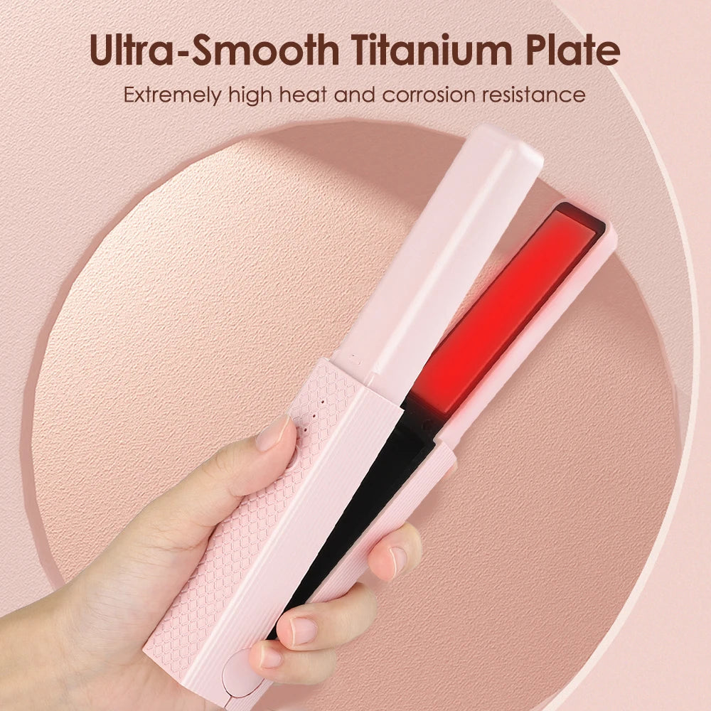 Portable cordless hair straightener