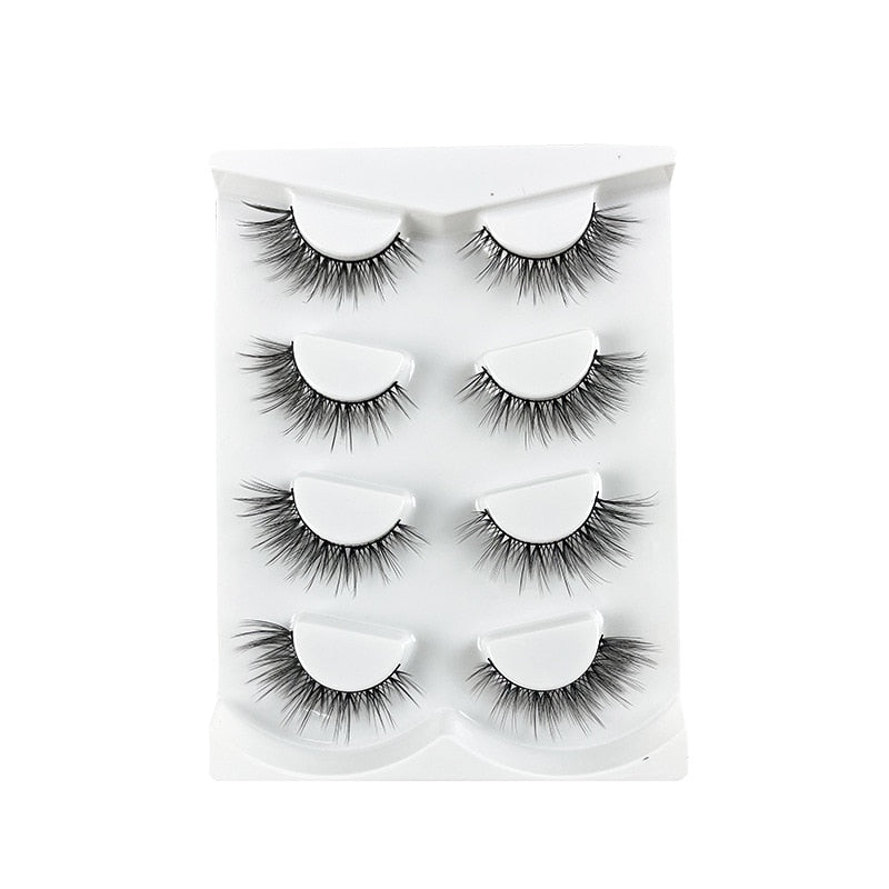 4 Pairs Eyelashes Extension Natural False Eyelashes Cross Long