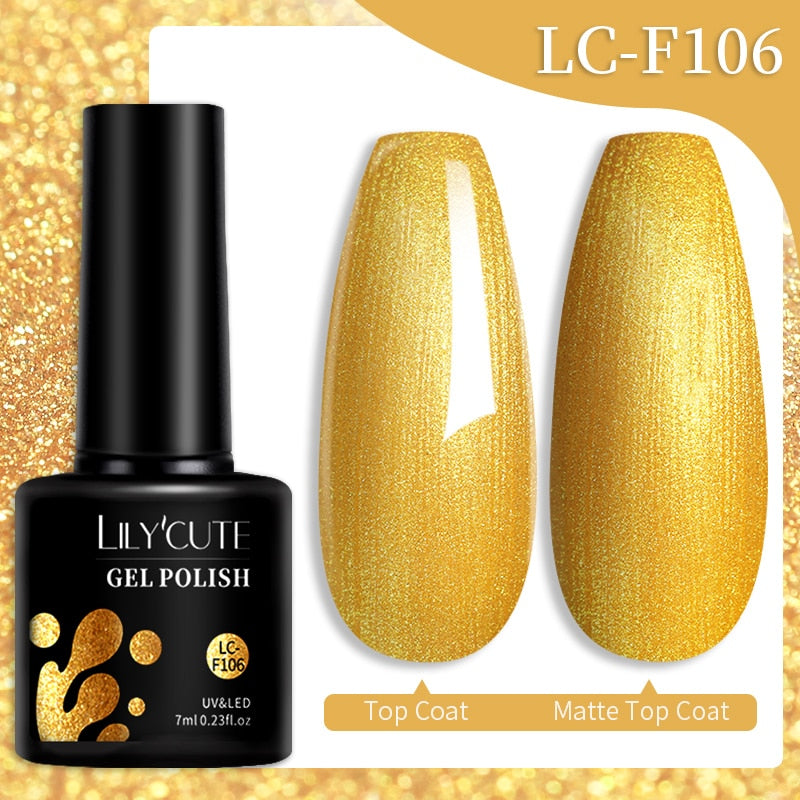 LILYCUTE 7ML Nail Gel Polish Glitter Sequins Gel
